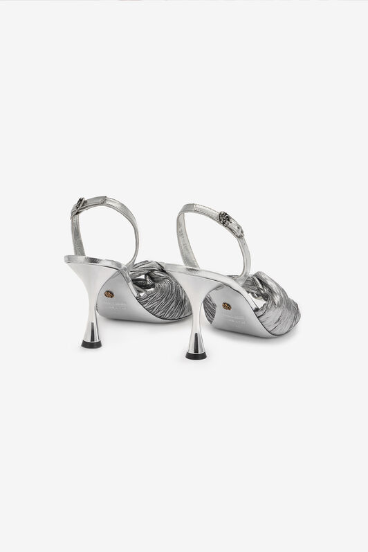 RC Sandalias Destalonadas De Piel Metalizada Plata UKS006-PZF01