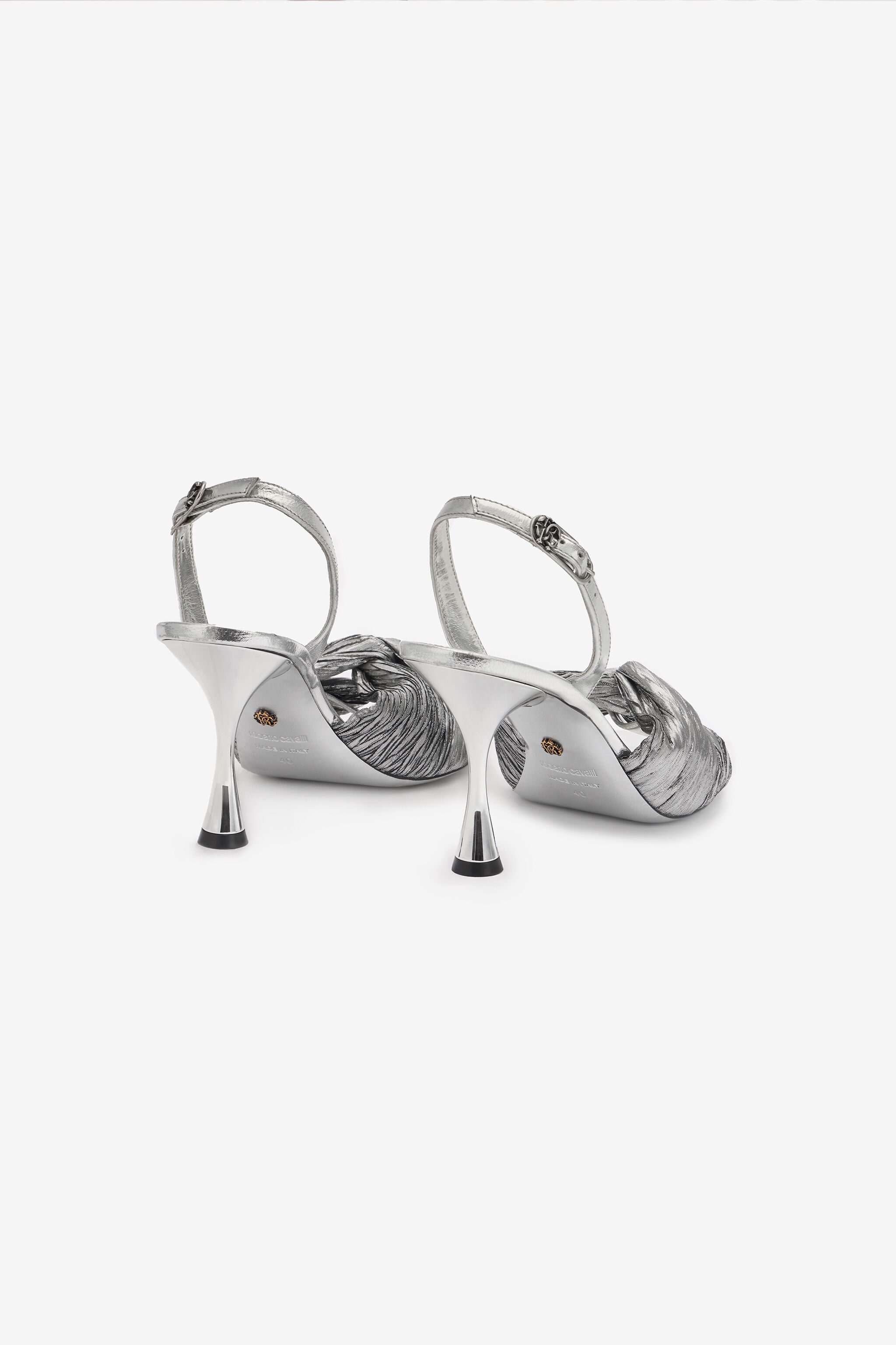 RC Sandalias Destalonadas De Piel Metalizada Plata UKS006-PZF01