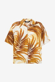 JC Golden Palm Print Shirt DAFFODIL WFT250-WF648
