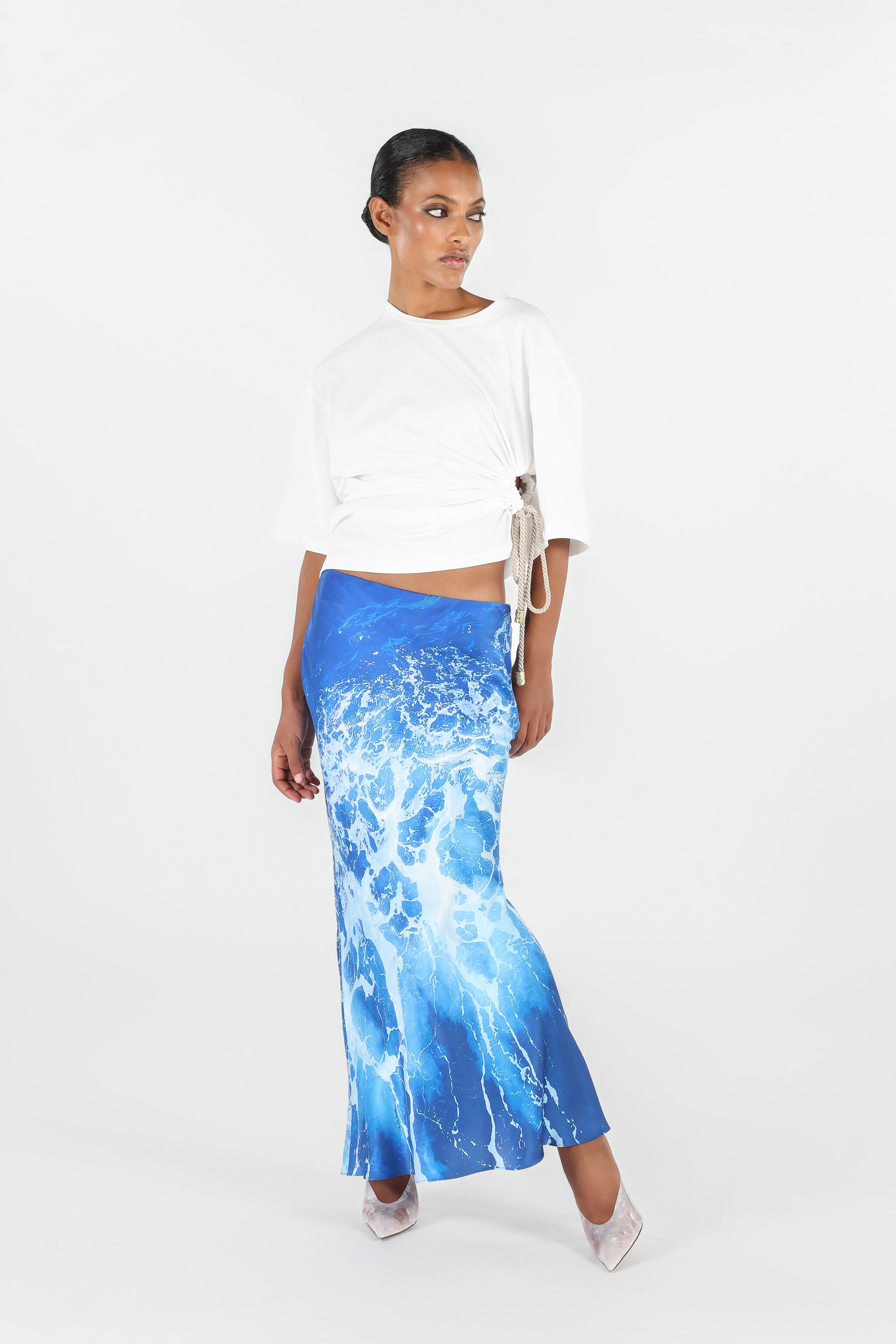 RC Stretto di Messina Print Skirt Blue UWT304-RYN94