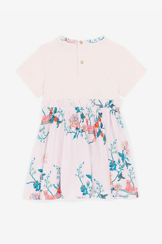 JU Floral-Embroidered Cotton Dress Pink RJT104-JD001