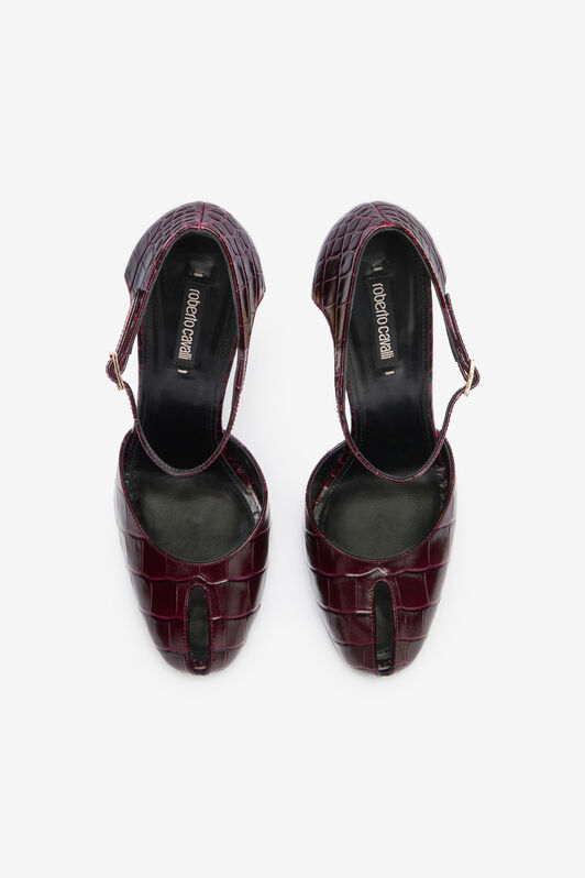 RC Zapato De Salón De Piel Gofrada Con Tacón Fang Morado TWS003-PZ055
