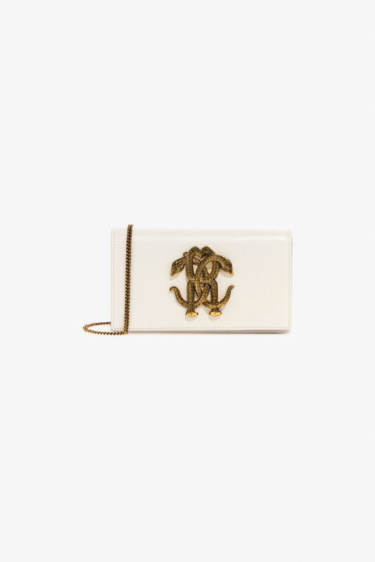 RC Borsa a spalla con Monogram Mirror Snake Bianco SKB112-PZ172
