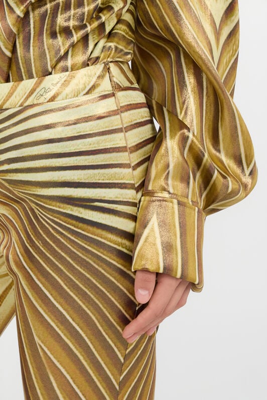 RC Flared Trousers with Ray Of Gold Print RC Flared Trousers with Ray Of Gold Print NATURAL/GOLD WWT200-FXS34