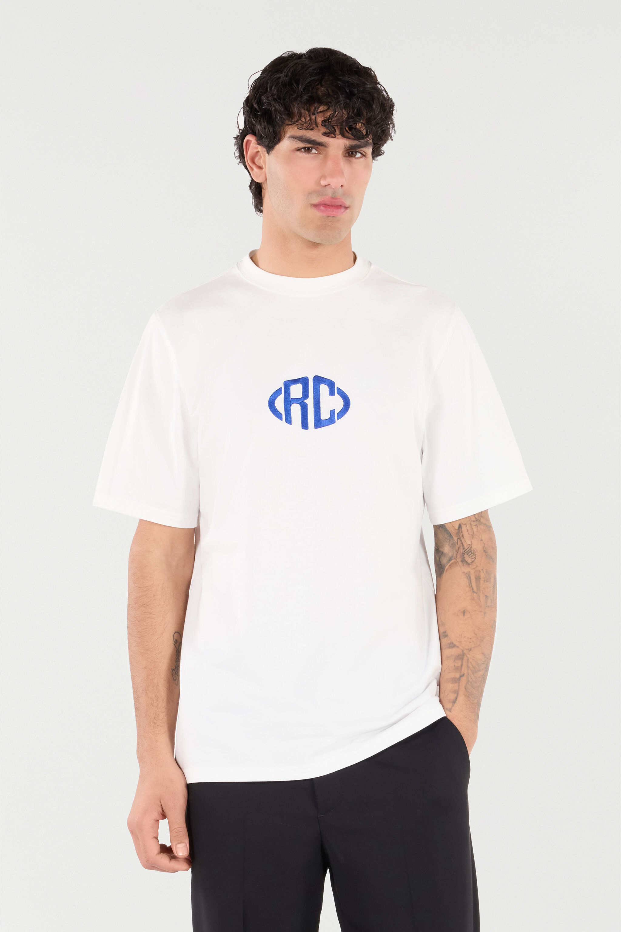RC Cotton T-Shirt with Monogram White VRT61C-JD060