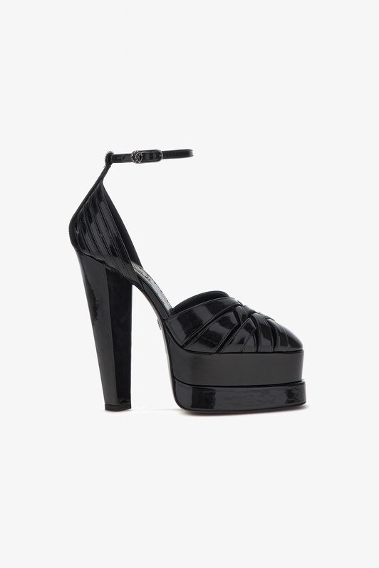 RC Platform sandals with woven upper Black RKS008-PZV00