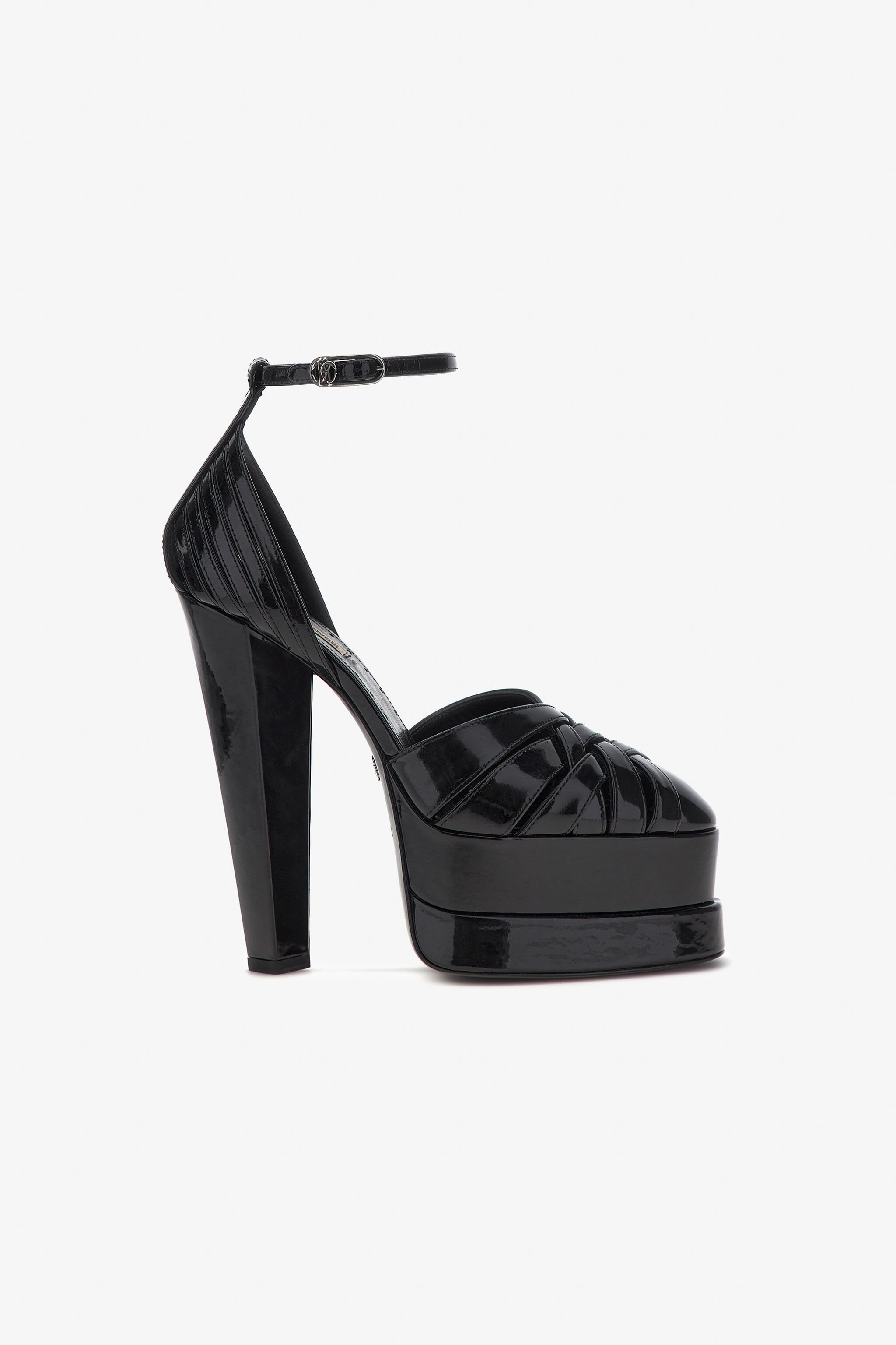RC Platform sandals with woven upper Black RKS008-PZV00