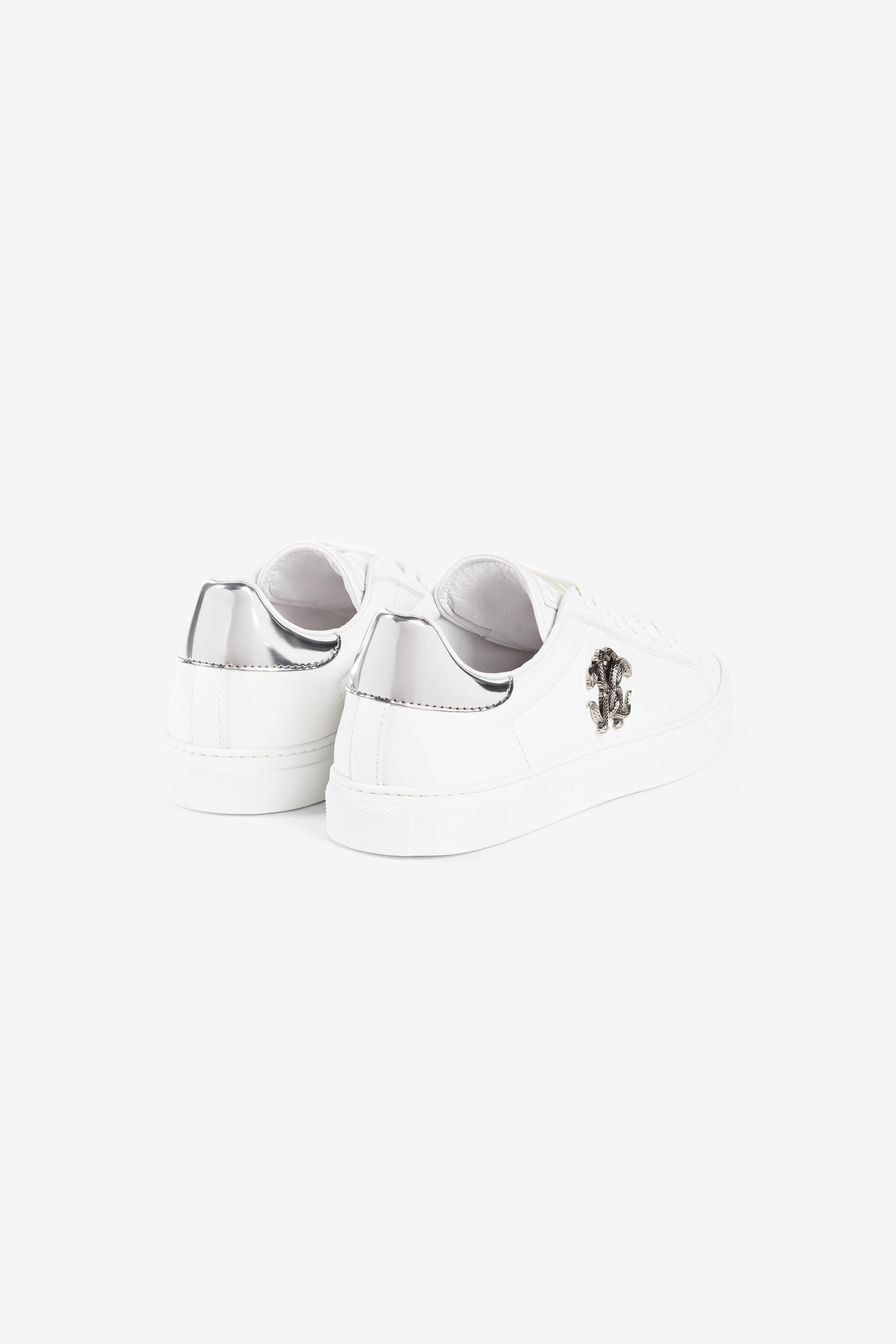 RC Logo-plaque leather sneakers White/Silver RKS038-PZB23