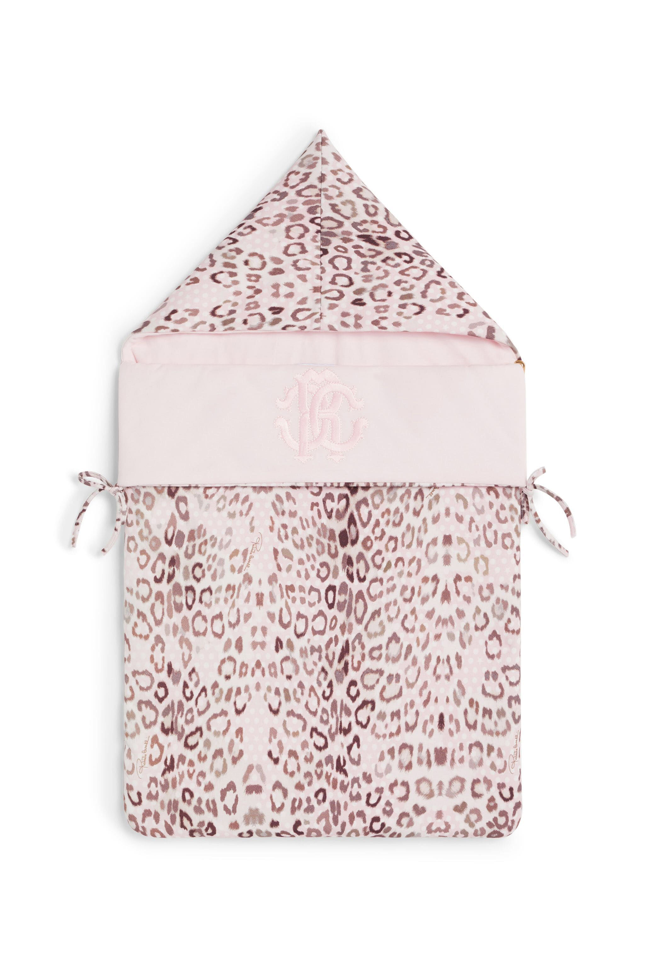 JU Blue Jaguar print reversible baby nest BABYPINK/BEIGE/BROWN JJT81H-JMR82