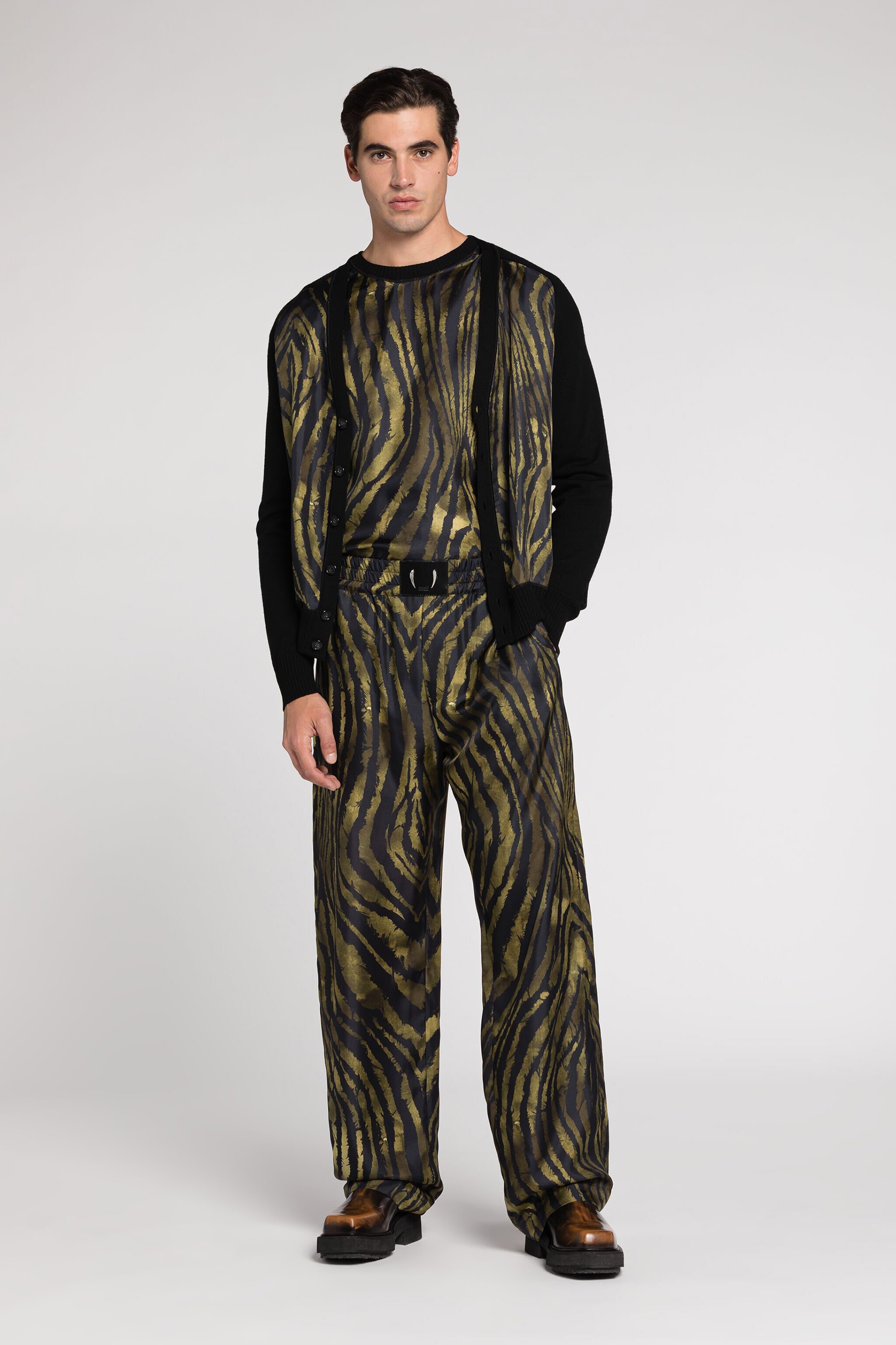 RC Freedom-Print Panelled Sweater Dark green/Black RRM622-MW001