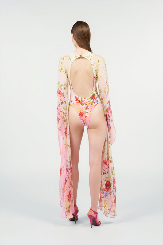 RC Costume Intero Miami Flowers GREEN/FUCHSIA WQW003-HVR32