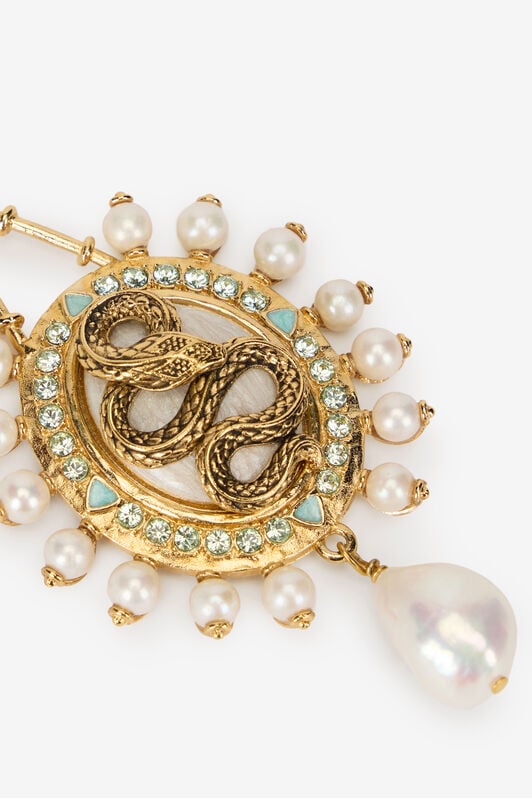 RC Serpentine Gold Earrings GOLD/IVORY/CRYSTAL WQG002-AM127