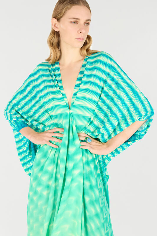 RC Caftan With All-Over Print Light green UKT181-KWN47