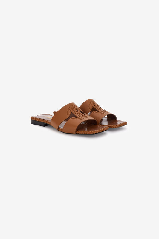 RC Flat sandals with RC logo Marrón SKS018-PZ172