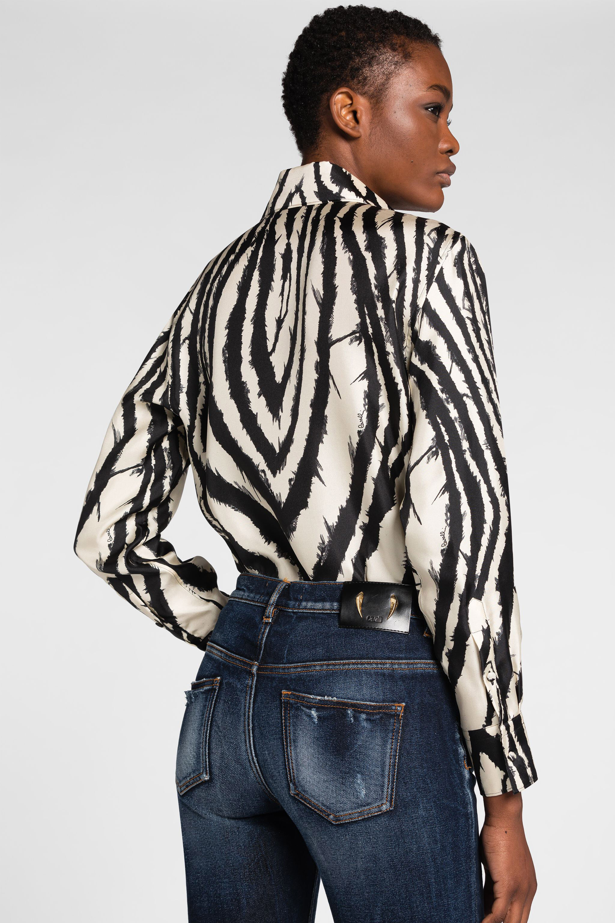 RC Jeans slim con applicazione Animalier Patchwork Blu scuro OQJ232-DS004