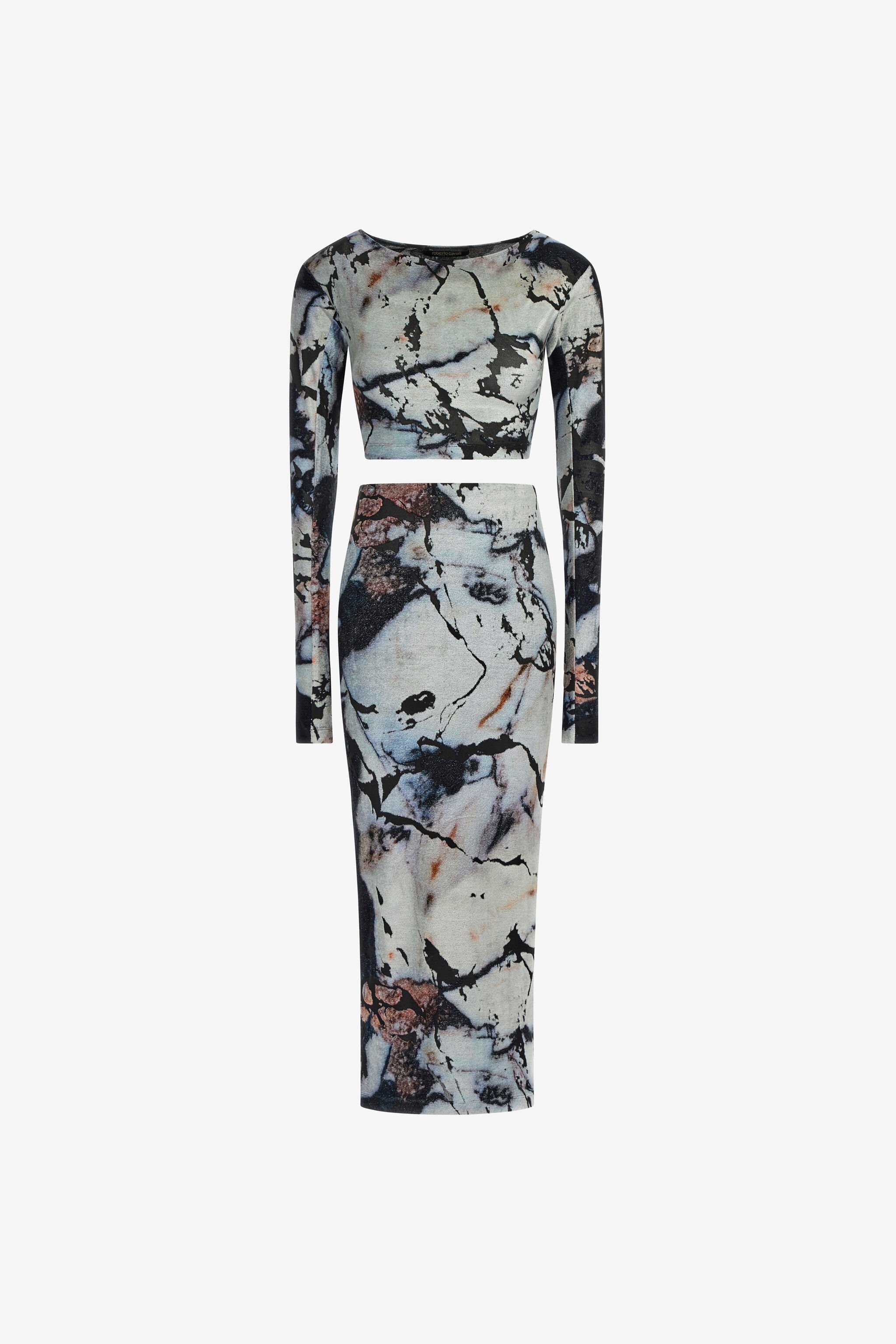 RC Marble Print Dress Schwarz/Weiß TWT115-CPN18