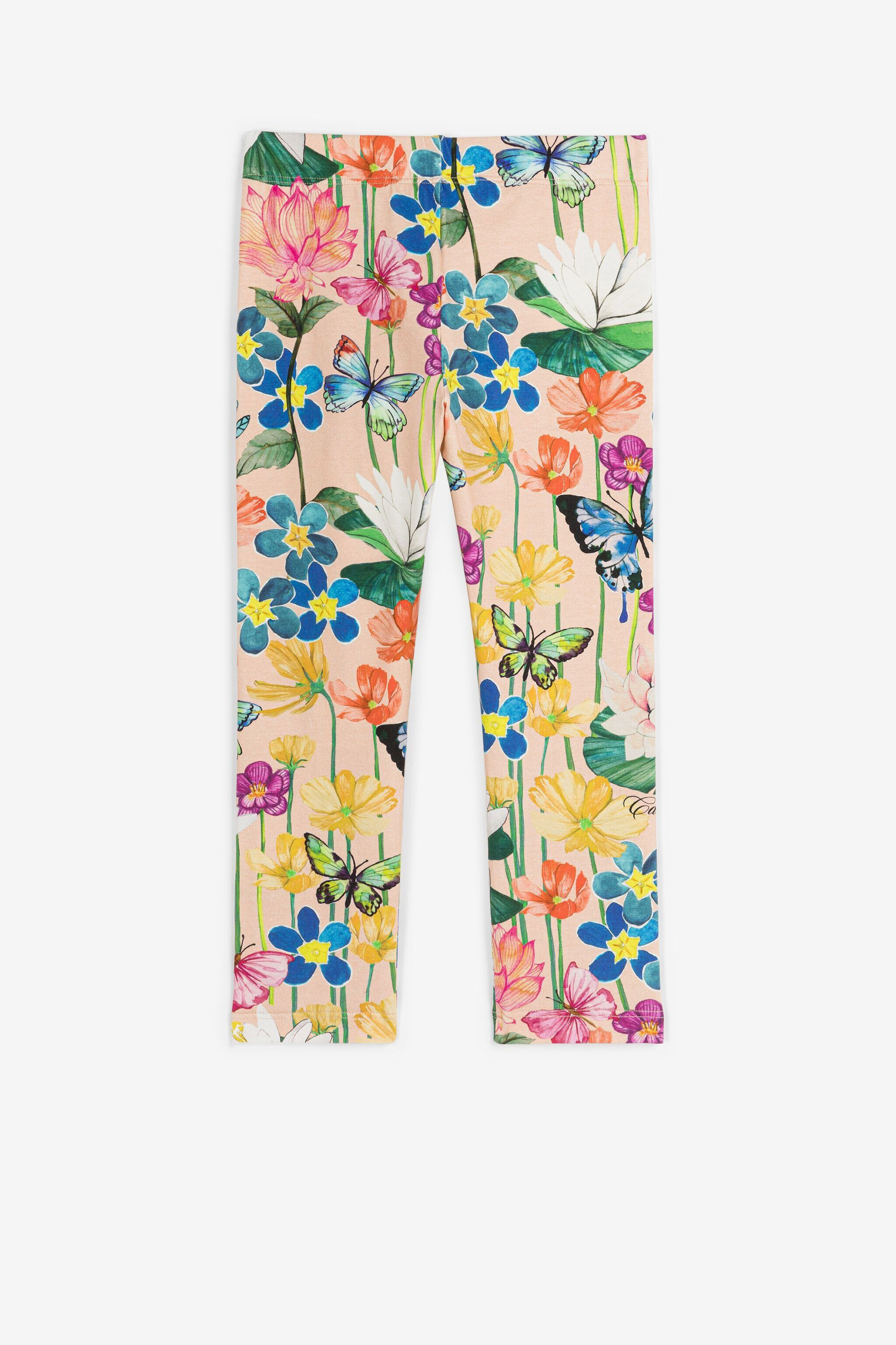 JU Leggings mit Blumendruck Rosa PJT245-JFF22