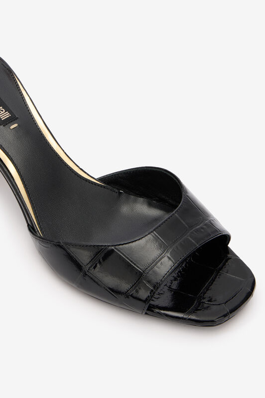 RC Mules with Gold Chunky Heel RC Mules with Gold Chunky Heel Black VKS027-PZ579
