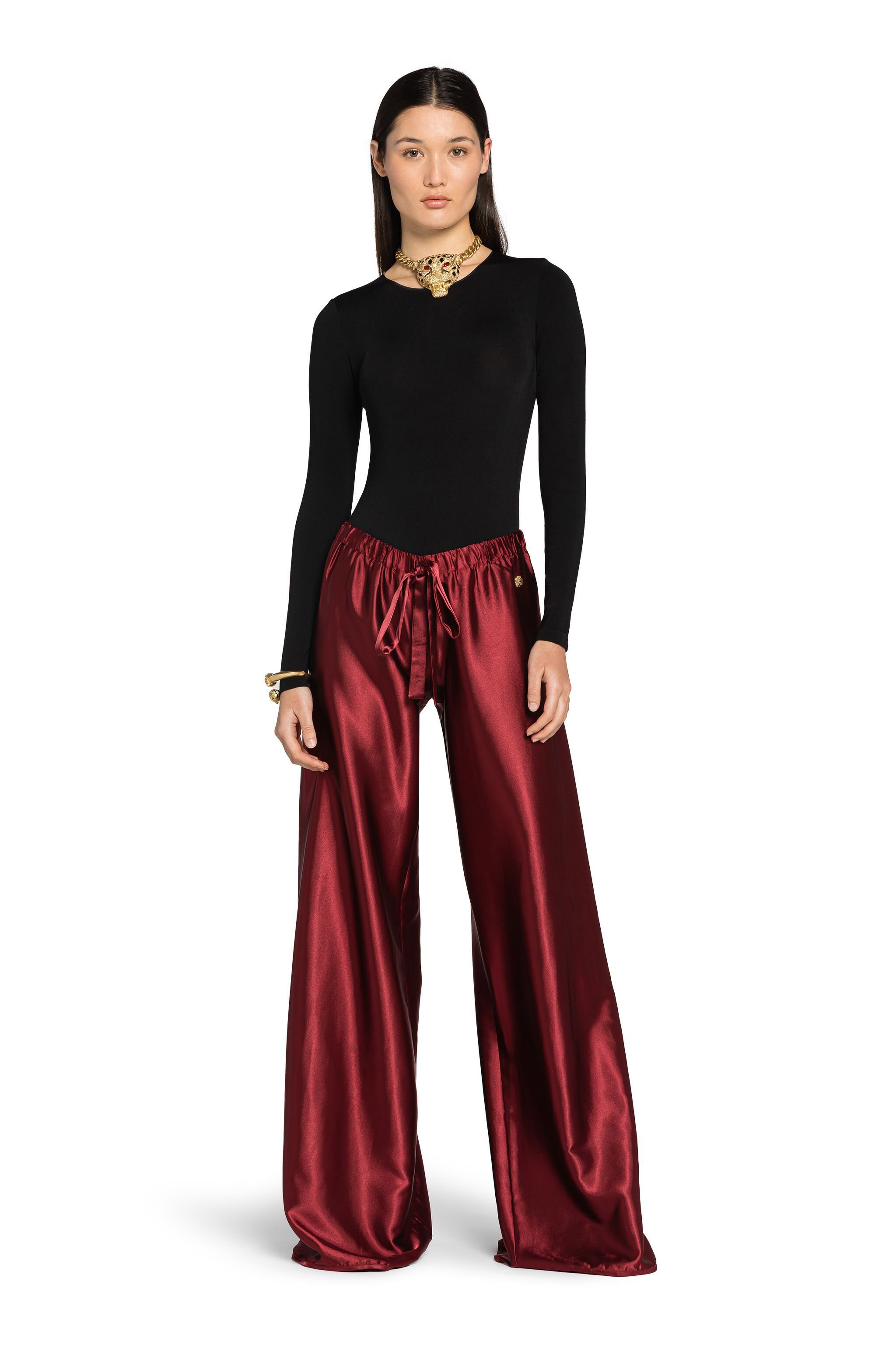 RC Wide-Leg Trousers Dunkelrot FST201-RD036