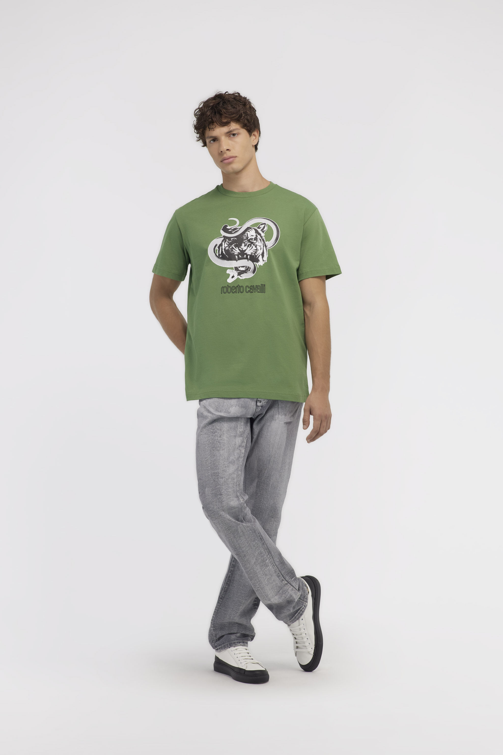 RC T-shirt con stampe Jaguar e Snake Verde NOT60J-JD060