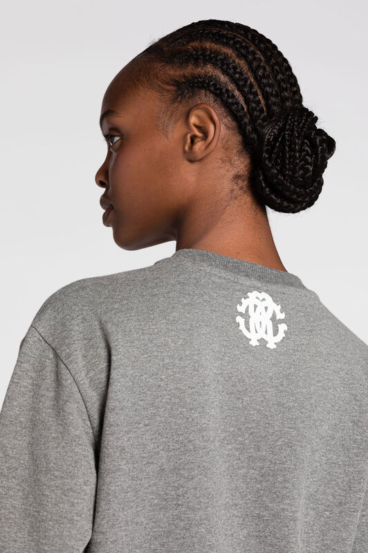 RC RC Monogram-Print Cotton Sweatshirt Gray JST68E-CF050