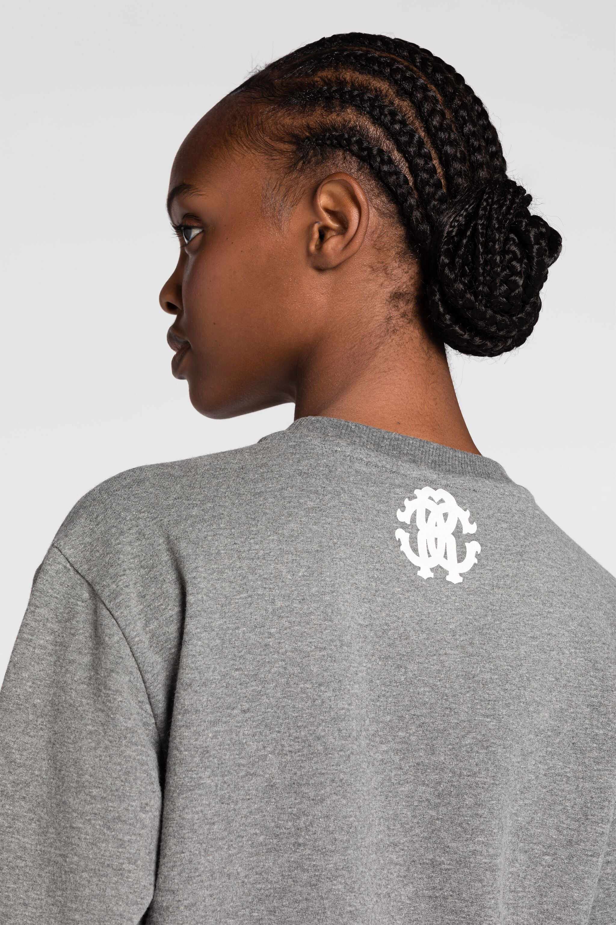 RC RC Monogram-Print Cotton Sweatshirt Gray JST68E-CF050