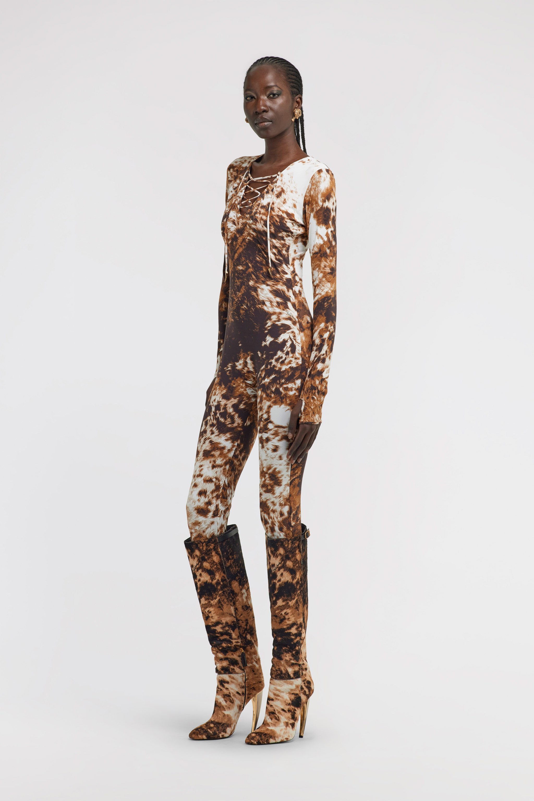 RC Appaloosa Print Jumpsuit Brown TKT11A-HVN08