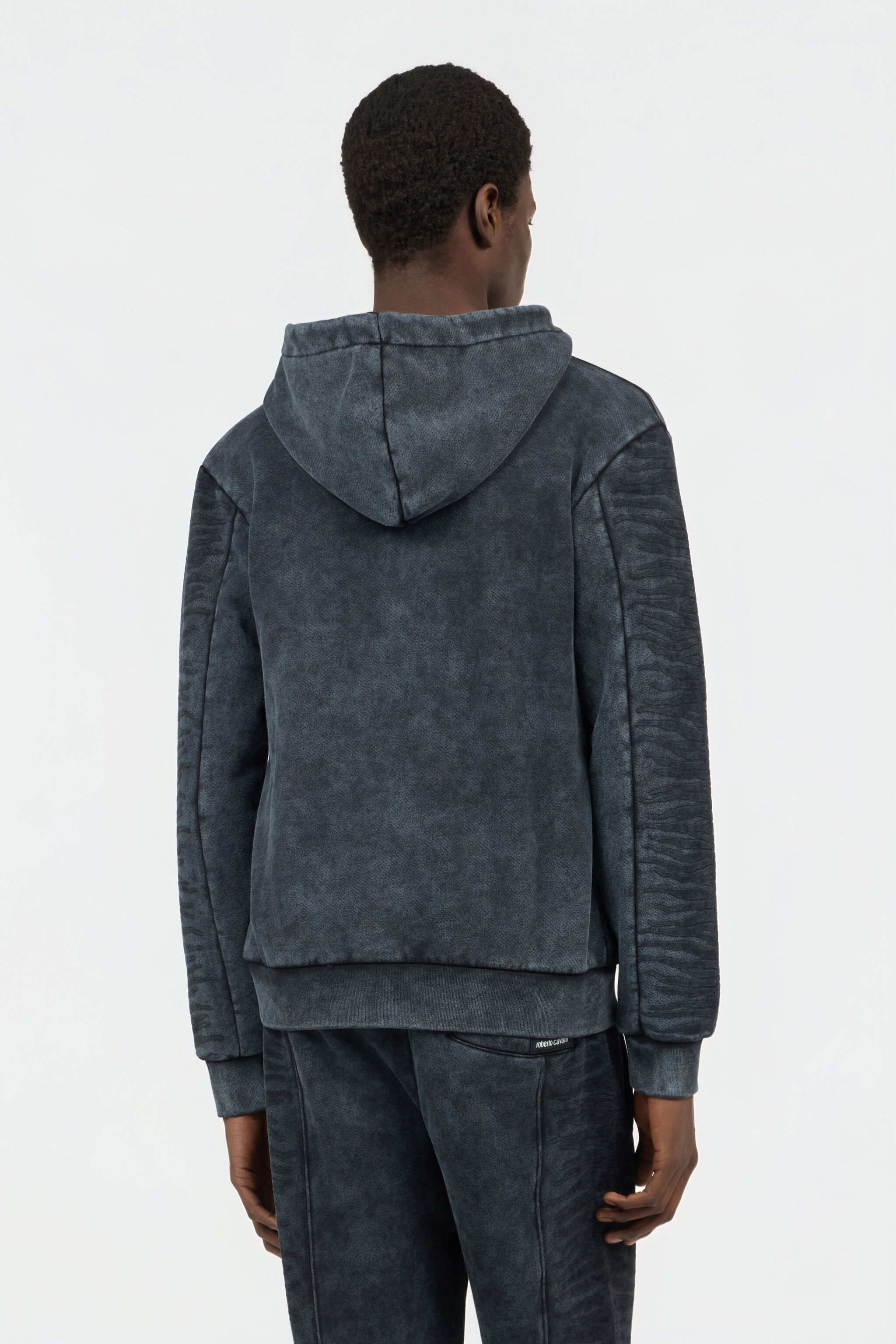 Black Washed Hoodie With Monogram RC in BLACK for Men | Roberto