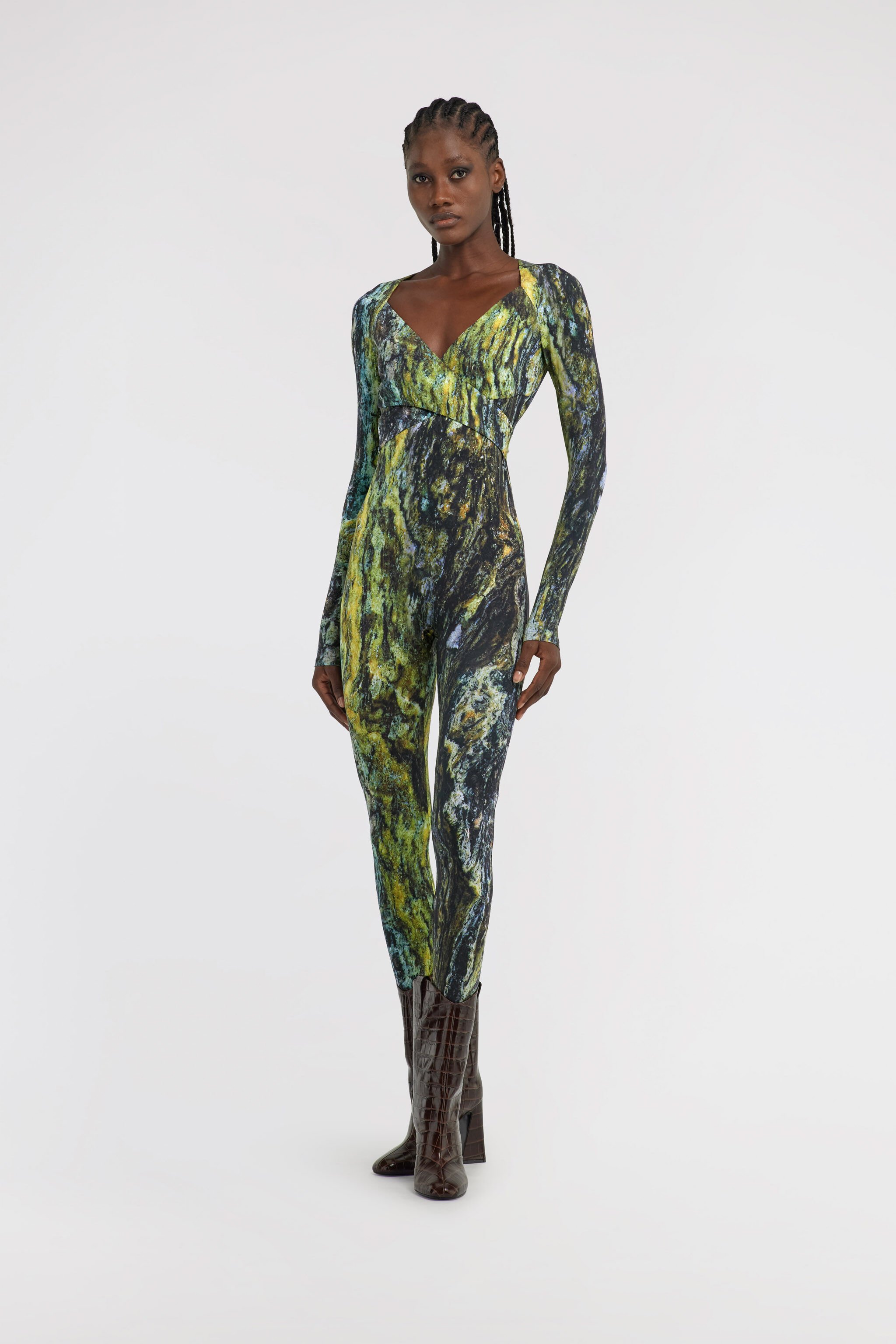 RC Marble Print Jumpsuit Vert foncé TWT134-LNN20