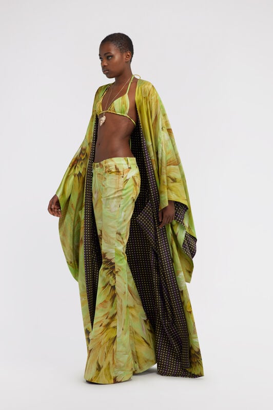 RC Kimono Plumage print RC Kimono Plumage print Light green SWT500-4QL71