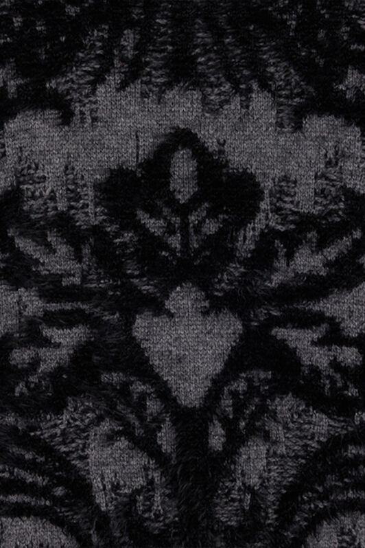 RC Plush Brocade Pattern Sweater Noir VNM605-MQ038