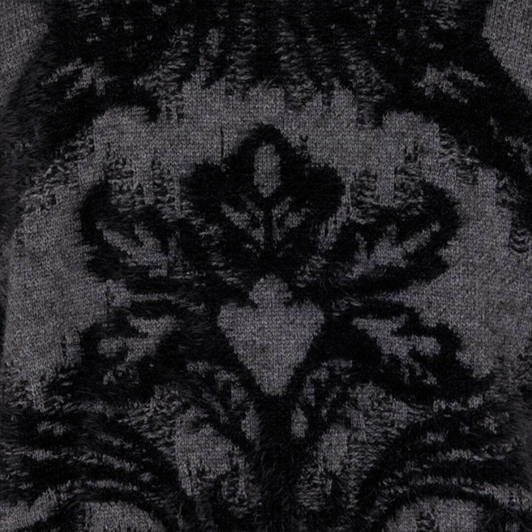 RC Plush Brocade Pattern Sweater Noir VNM605-MQ038