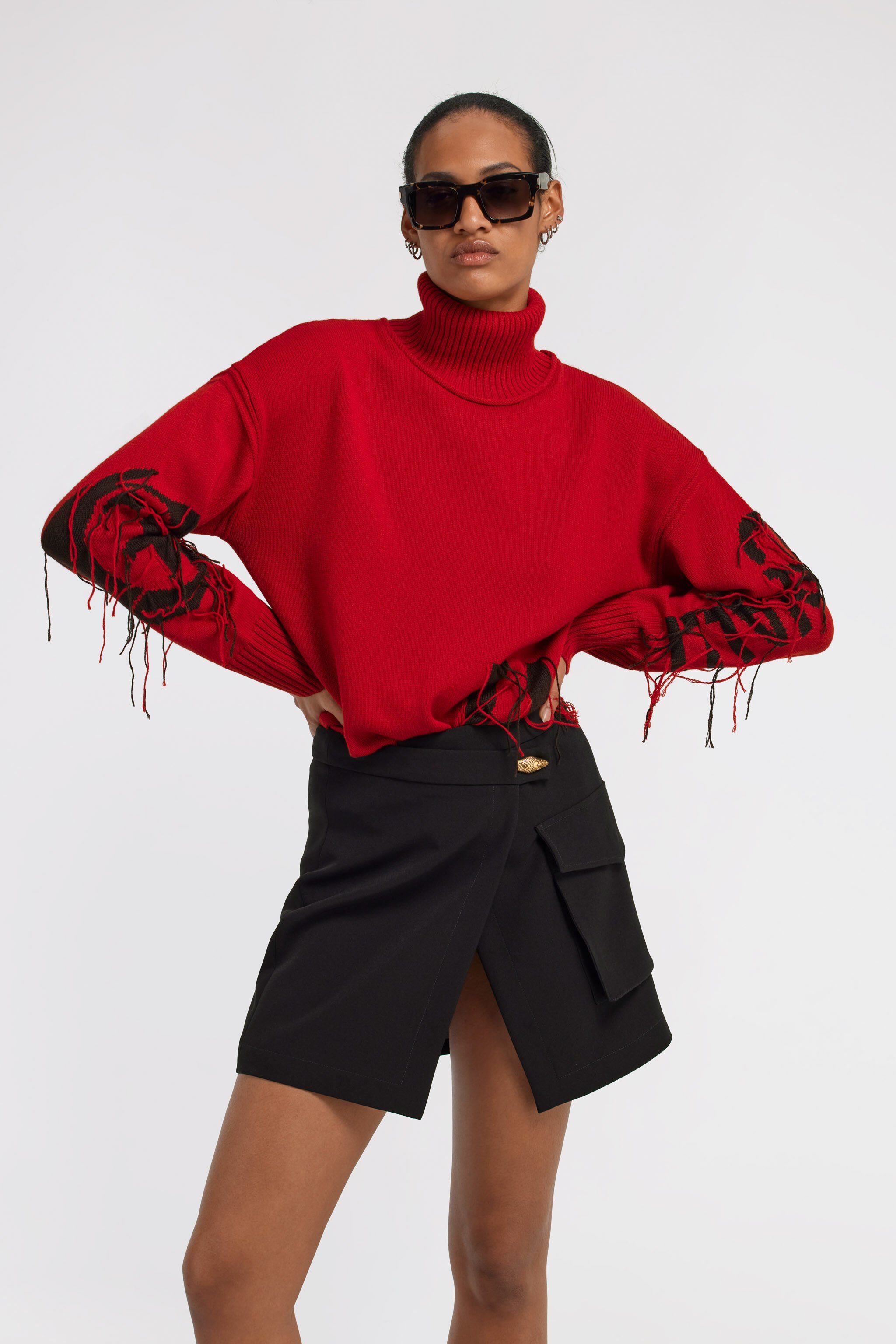 JC Just Cavalli Turtleneck sweater Red TFM018-TF143