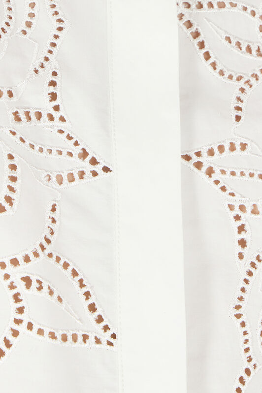 RC Minivestido camisero con rosas caladas Blanco UKR137-CH033