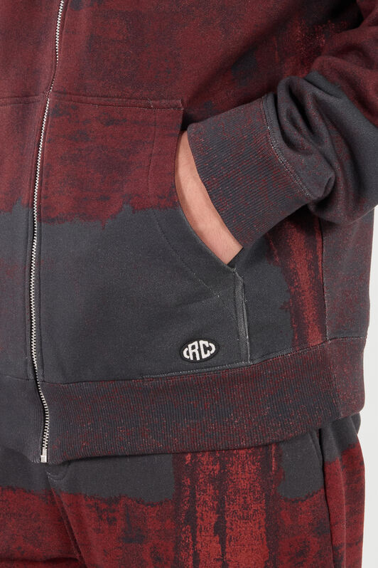 RC Hooded Zip-Up Sweatshirt Negro/Rojo VNT69D-FOP69
