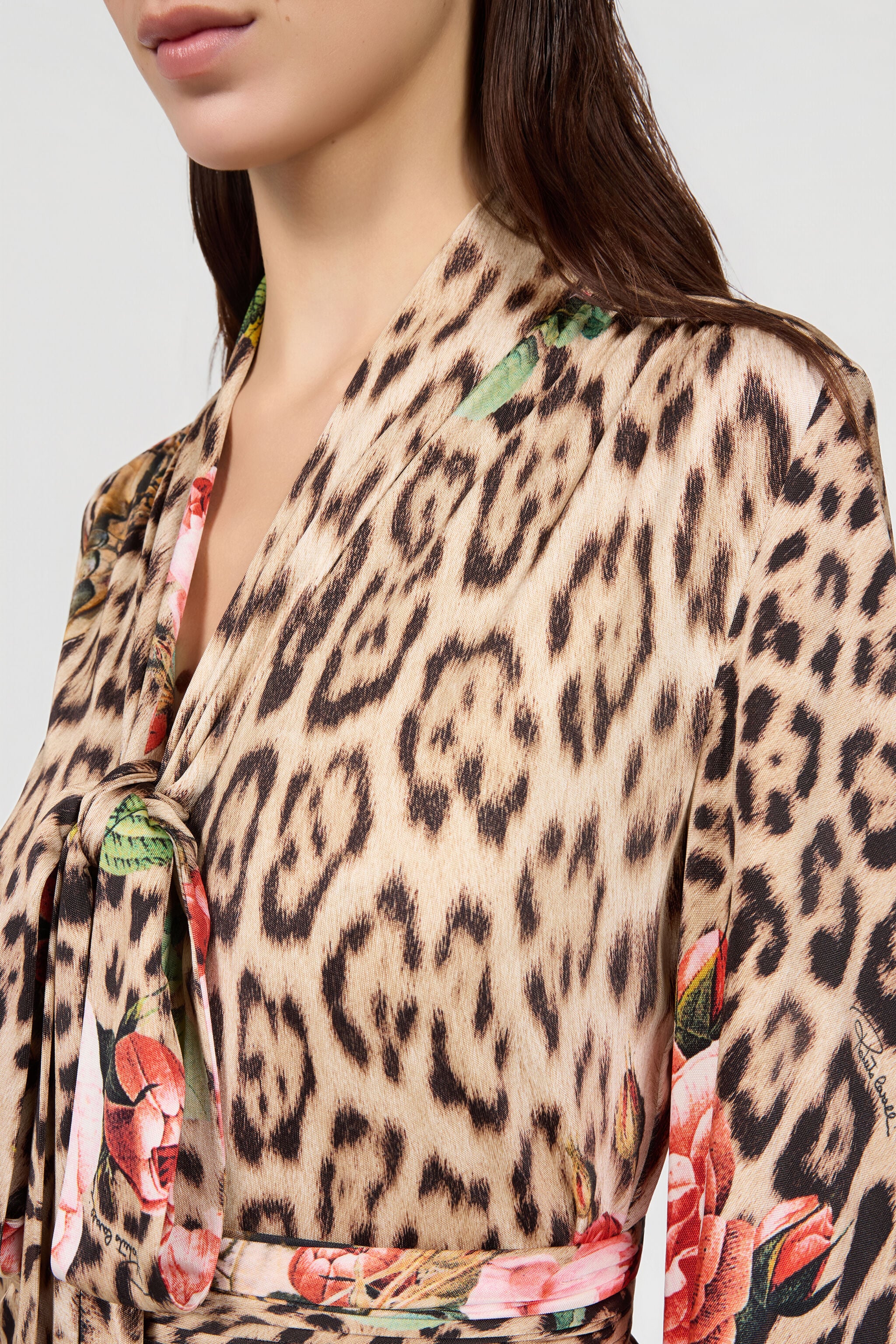 RC Robe Imprimé Jaguar Roses NATURAL XQT126-JRT24