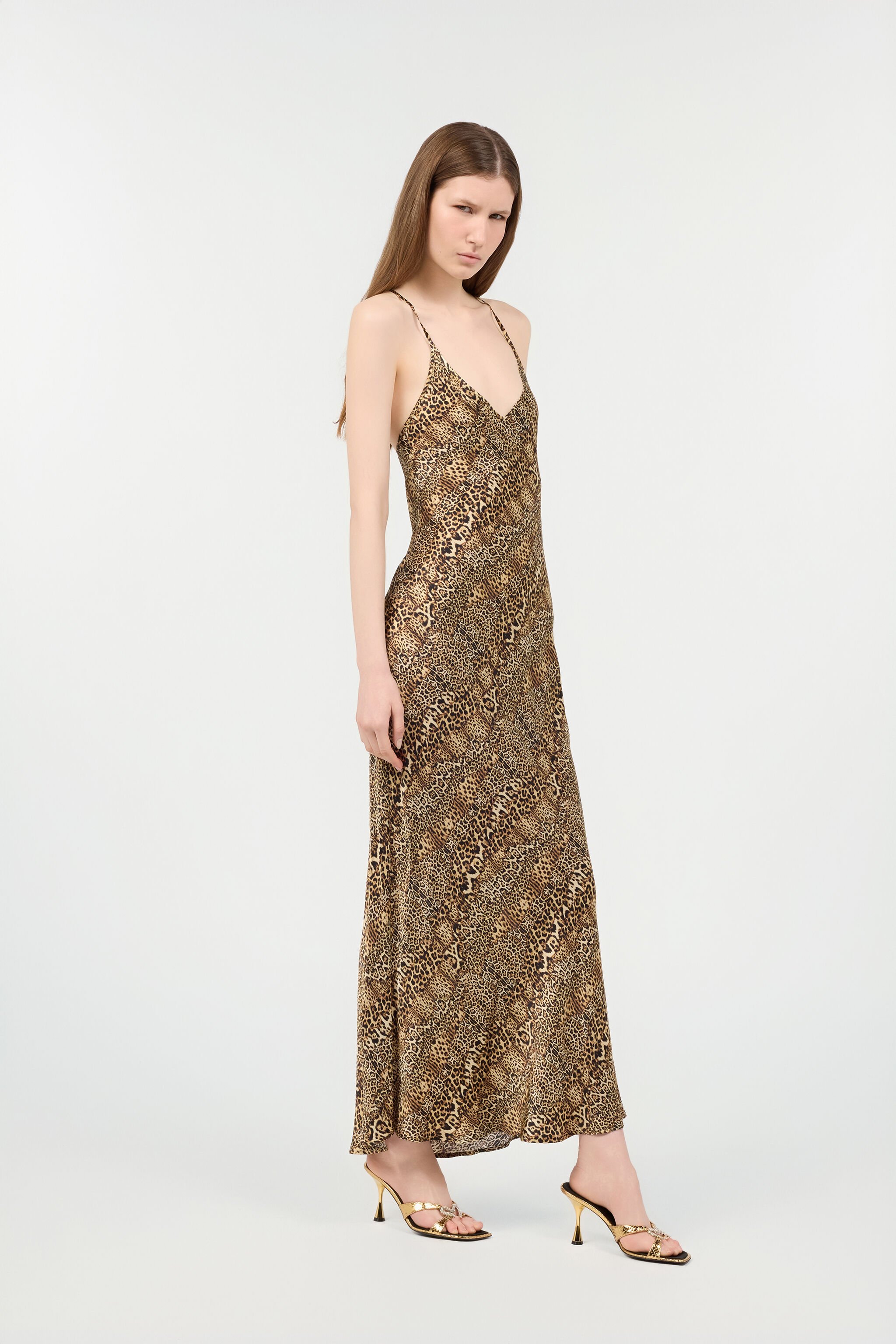 RC Silk Dress With Jaguar, Cheetah And Leopard Print JAGUAR POT10A-2NQ85