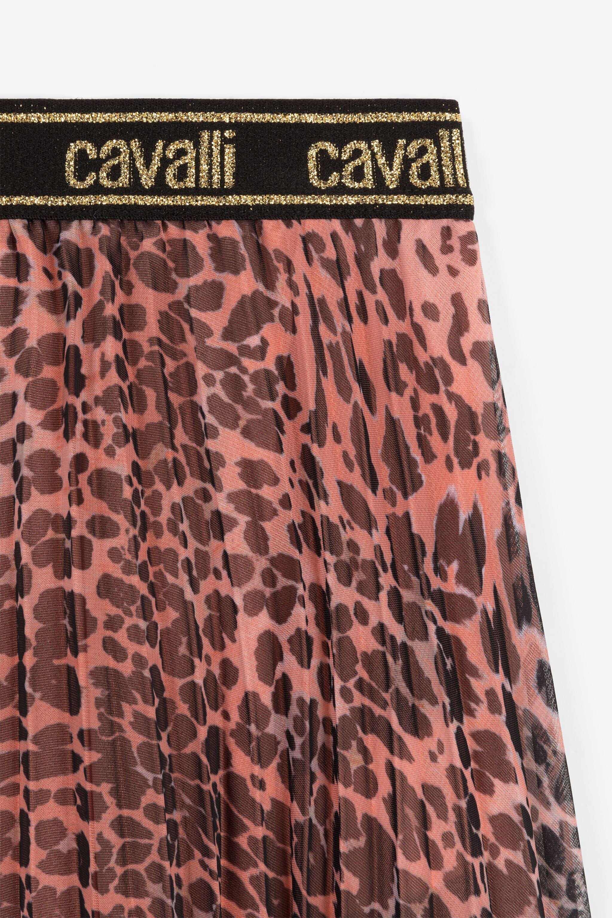 JU Leopard-Print Pleated Skirt Pink OJT306-SY007