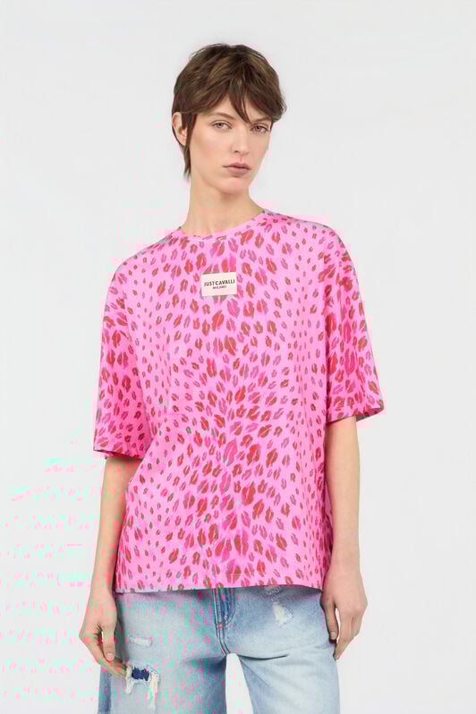 JC The Jaguar Kiss Print T-Shirt 433 ROSA + 455 FUXIA WFT195-WF577