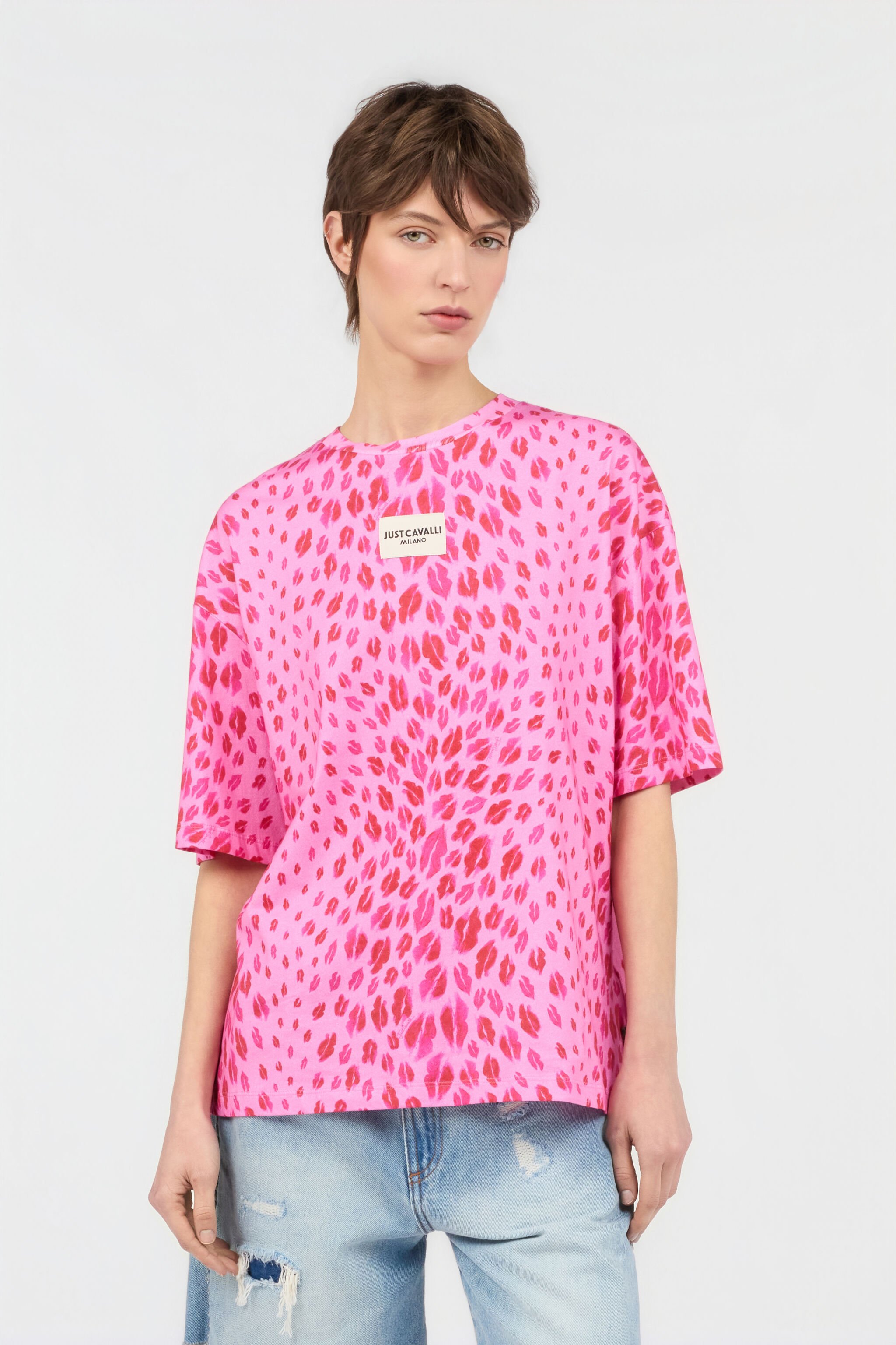 JC The Jaguar Kiss Print T-Shirt 433 ROSA + 455 FUXIA WFT195-WF577