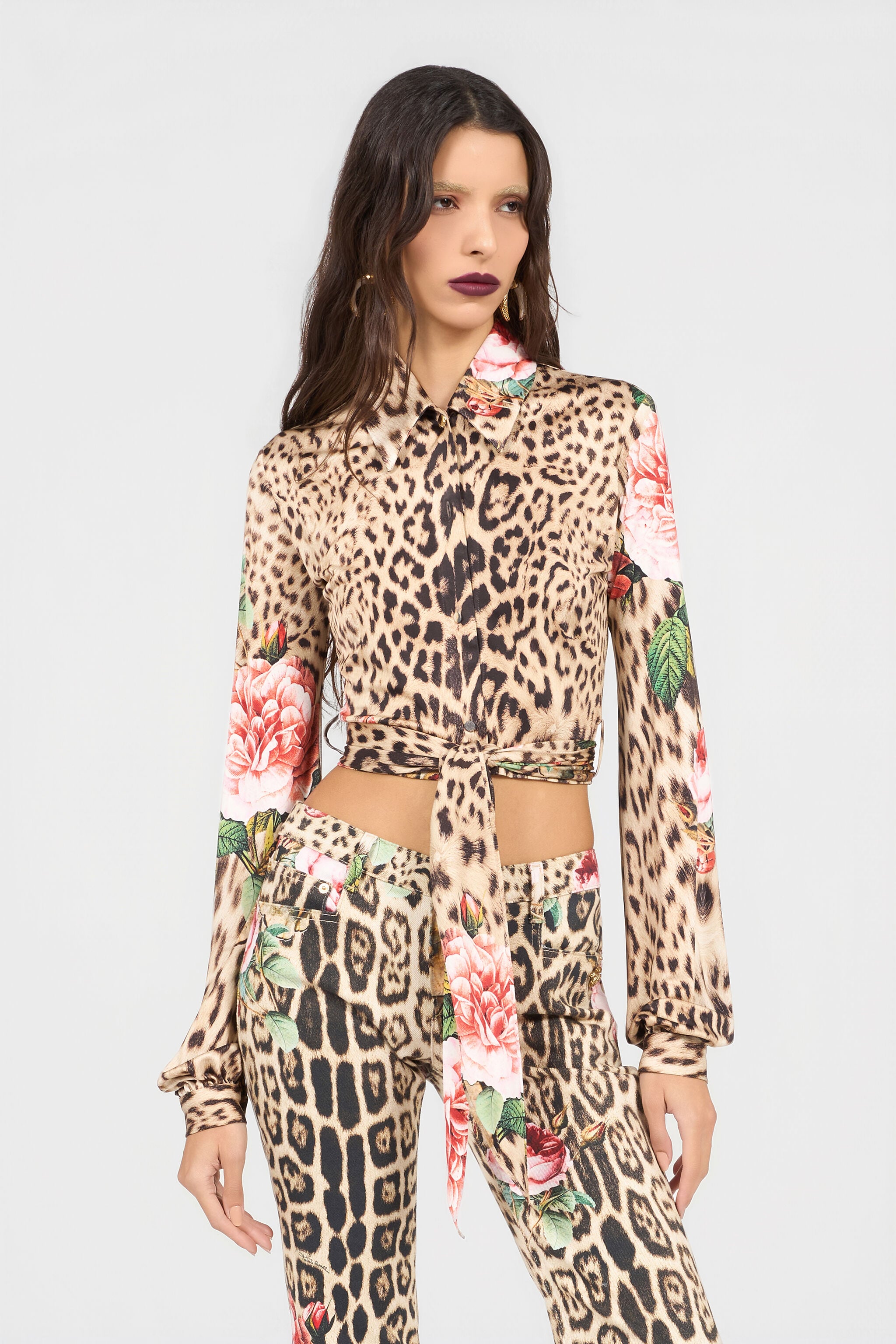 RC Chemise Imprimé Jaguar Roses NATURAL XQT705-JRT24