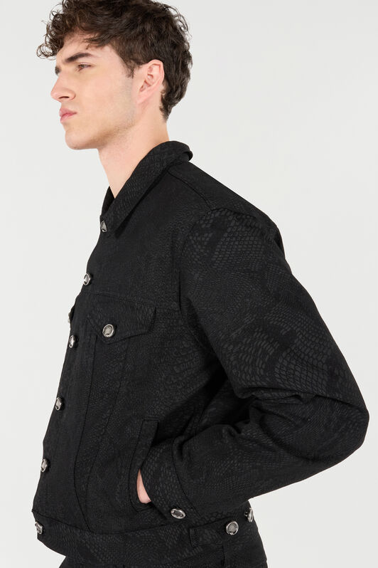 RC Jeansjacke Mit Print Python Schwarz URJ415-4NN53