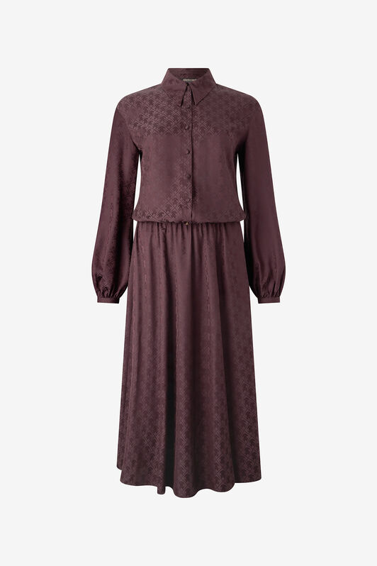 RC Shirt Dress with Mirror Snake Monogram RC Shirt Dress with Mirror Snake Monogram Purple VKT144-RK010