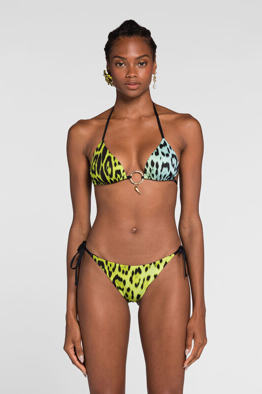 RC Jaguar-Print Bikini Top Light green/Light blue QKW00H-LNF53