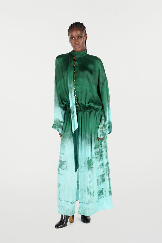 RC Shirt Dress in Pure Silk RC Shirt Dress in Pure Silk VERDE/PISCINA VKT123-CTP69