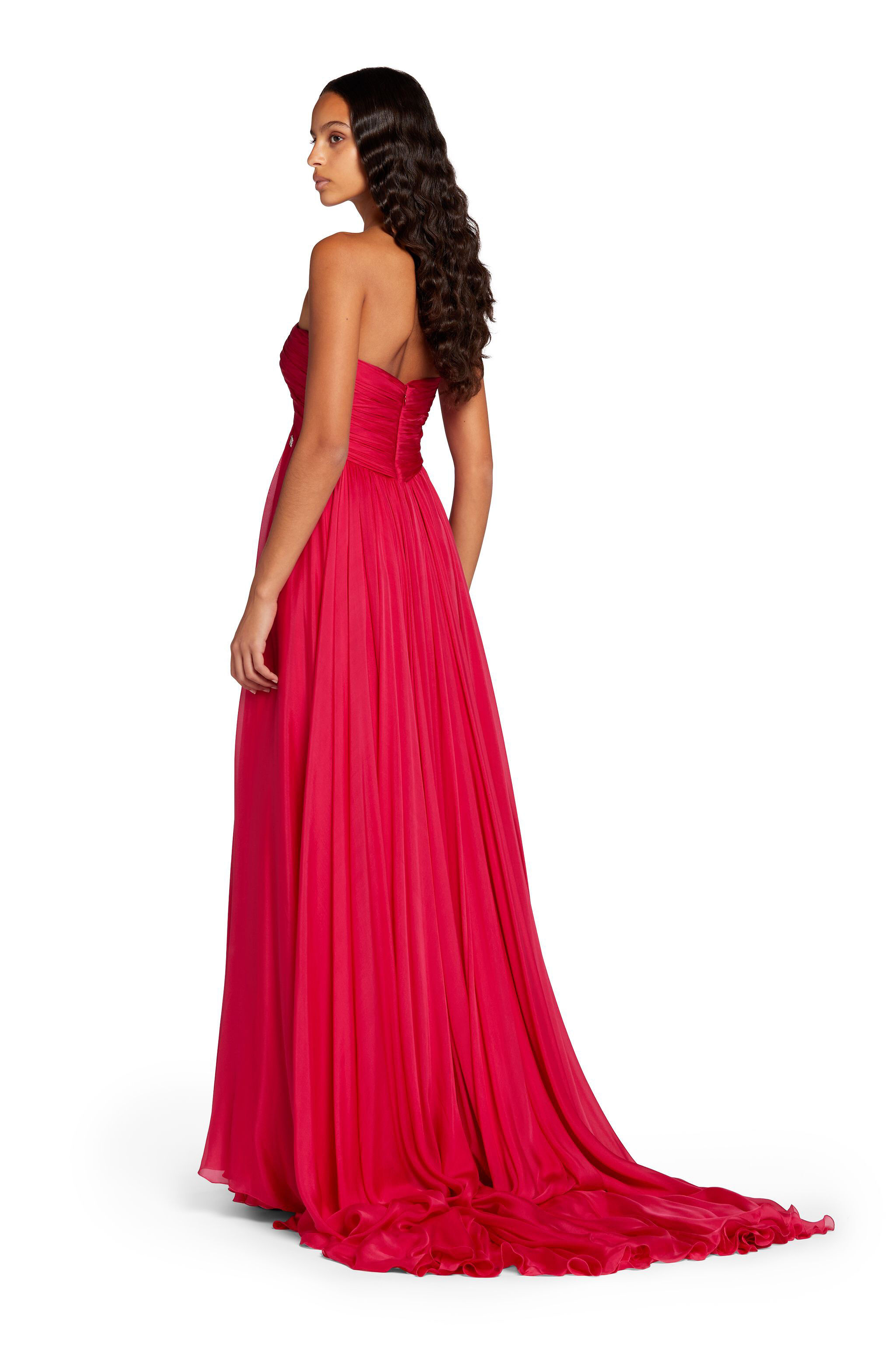 RC Strapless Silk Maxi Dress Red KCT102-CC031