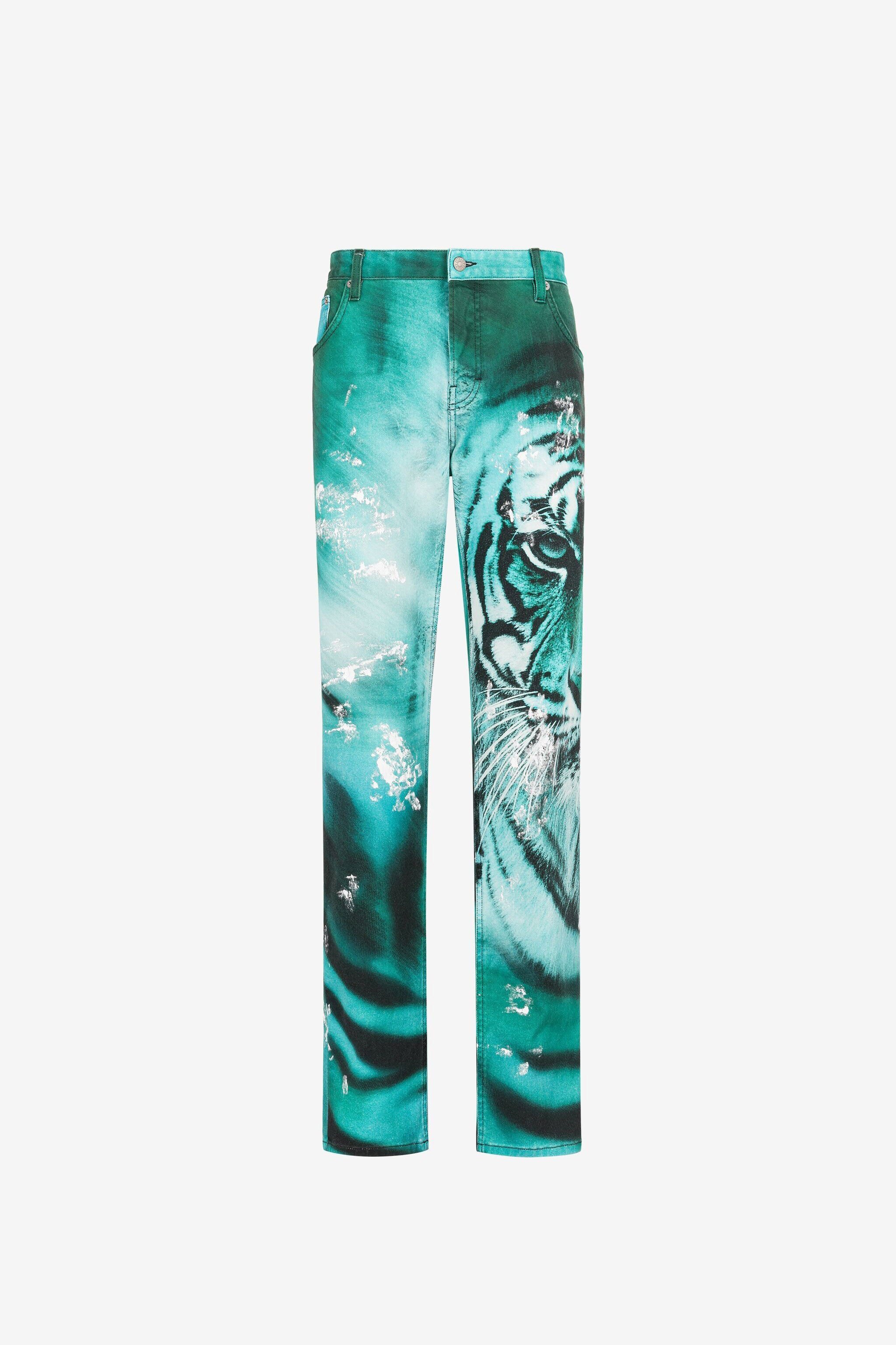 RC Tiger-Print Skinny Jeans Light blue PRJ256-DAE41