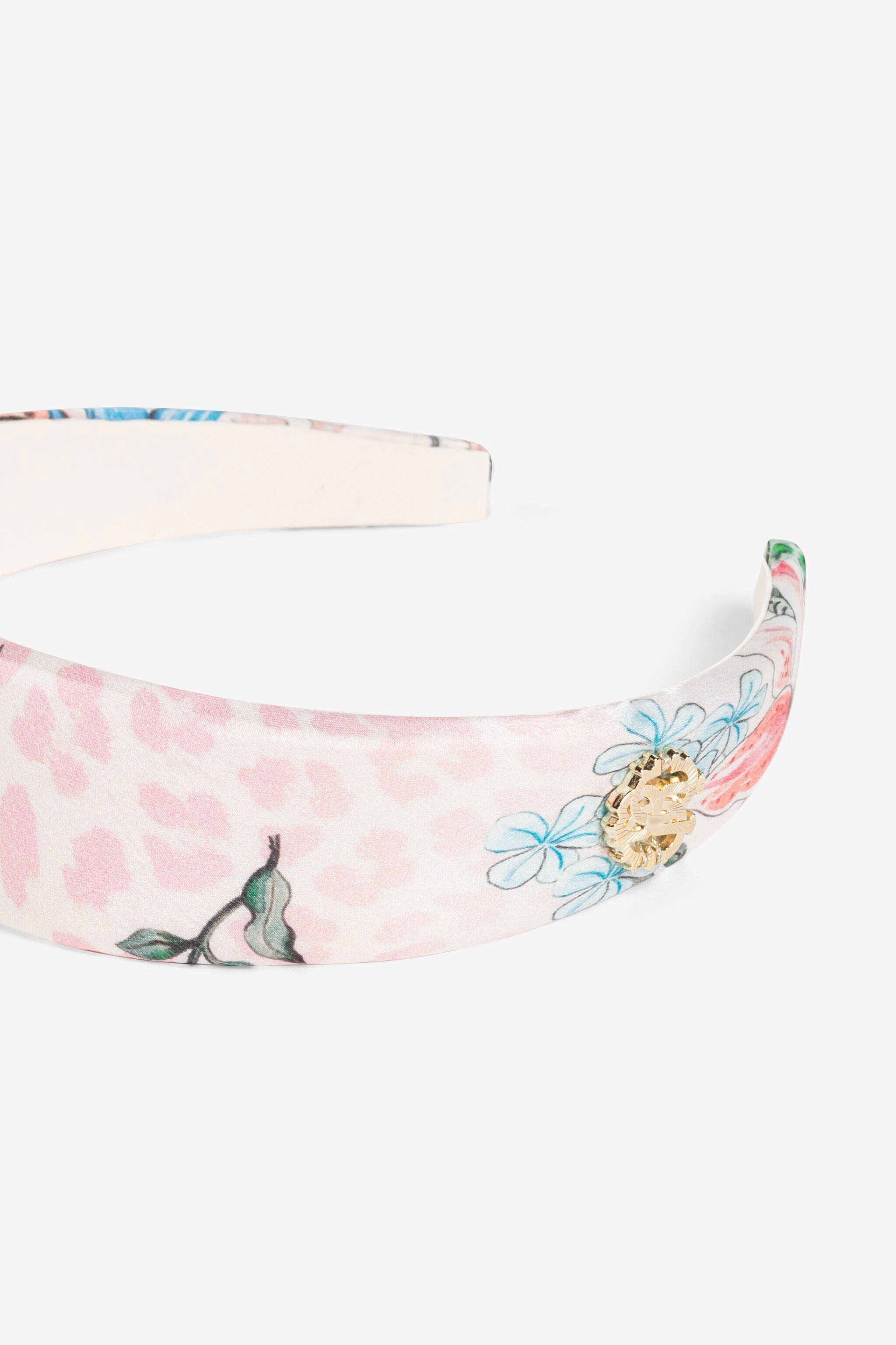 JU Jaguar And Flower-Print Headband Pink QJI001-4FF61