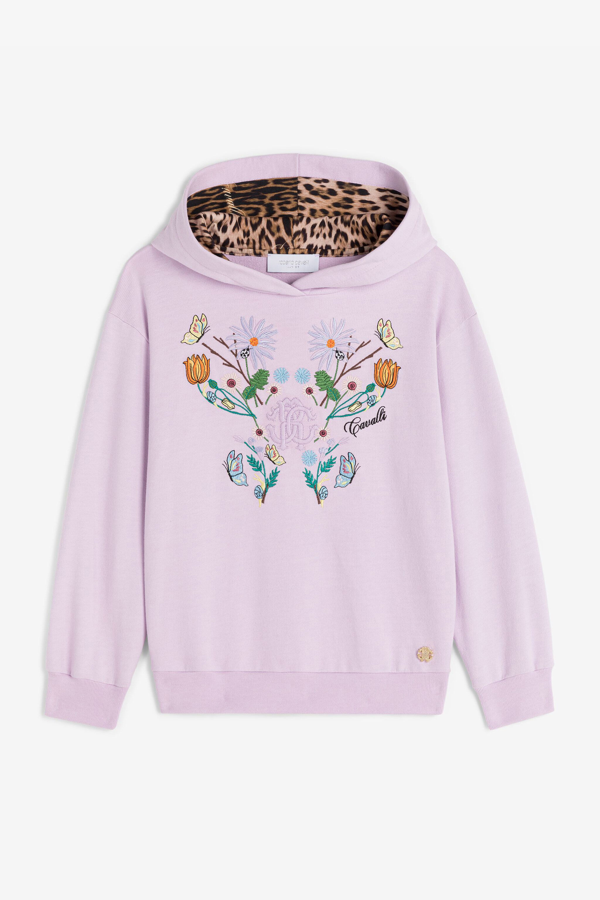 Flower embroidered hoodie best sale