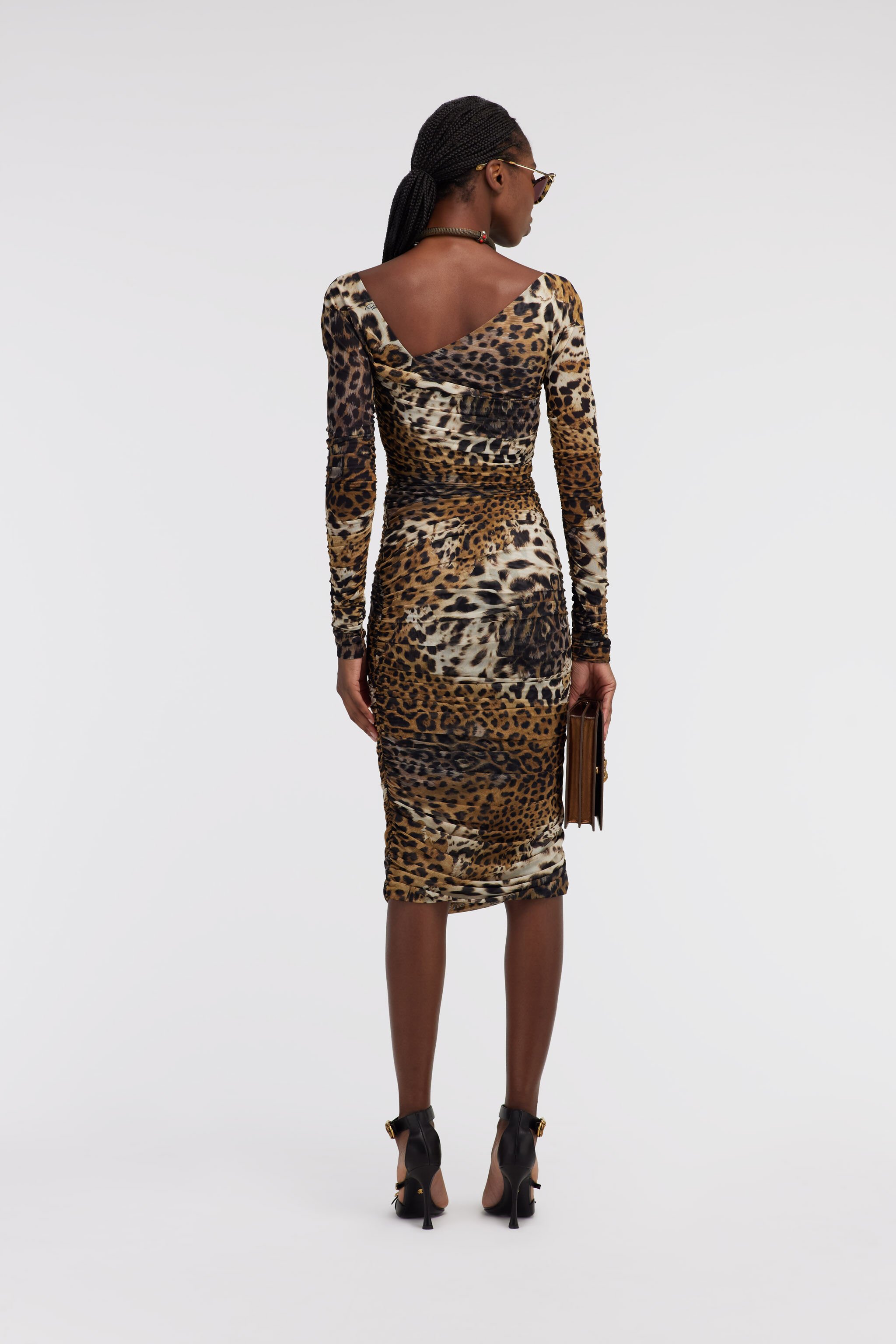 RC Stretch Jaguar Skin print dress Marron SKT140-6HG34